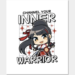 CHIBI SAMURAI GIRL Posters and Art